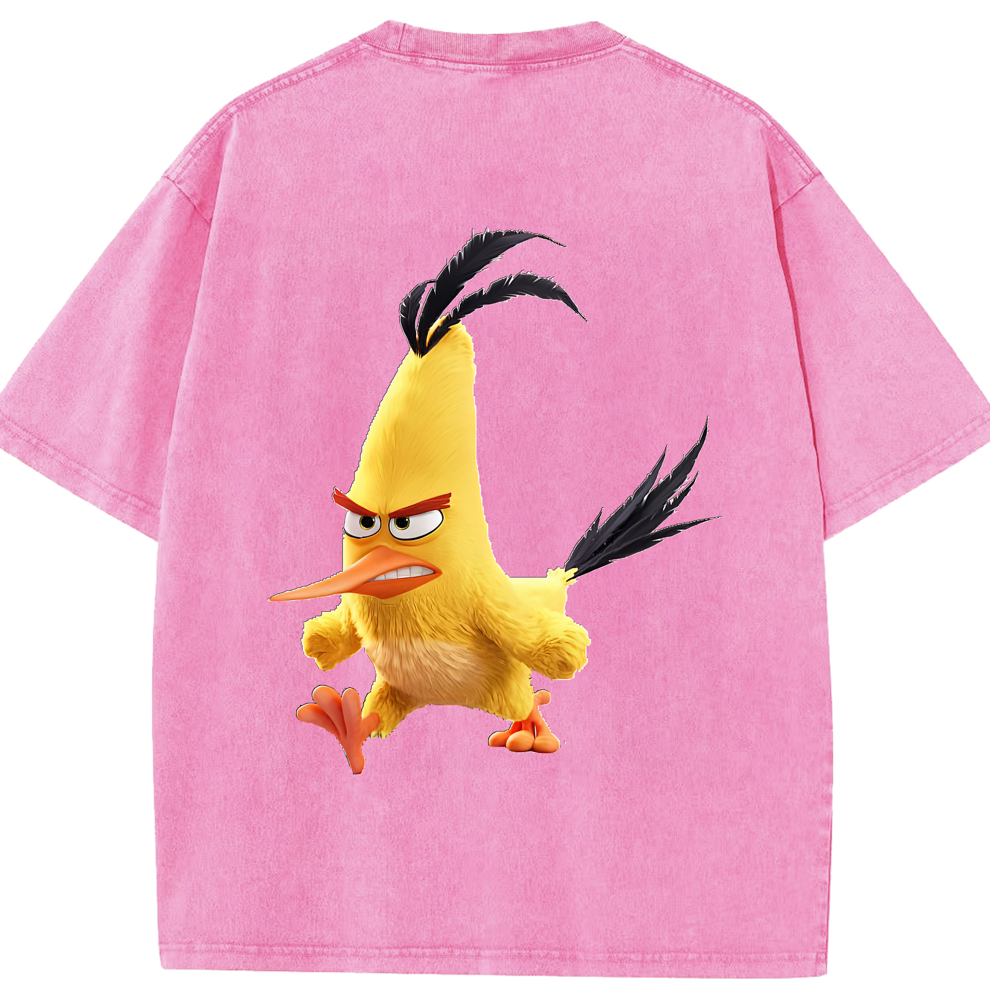 （画像用） Angry Birds アングリーバード 綿100% ヴィンテージ風 半袖Tシャツ（背面プリント）